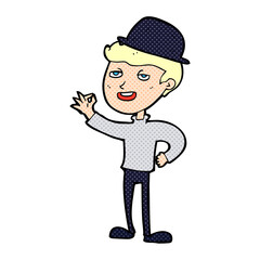 Obraz premium cartoon man with bowler hat