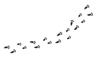 Rabbit footprint black print. Vector stock.