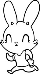 cute cartoon rabbit running