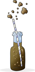 freehand drawn cartoon fizzy drink bottle