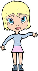 cartoon woman waving hand