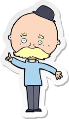 Obraz premium sticker of a cartoon man in bowler hat