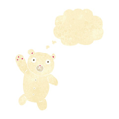 cartoon cute polar teddy bear with thought bubble
