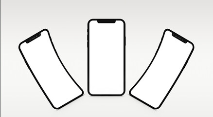 modern cell phones with wave style curves