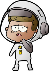 Obraz premium cartoon tired astronaut