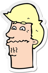 sticker of a cartoon nervous man