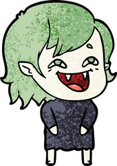 cartoon laughing vampire girl