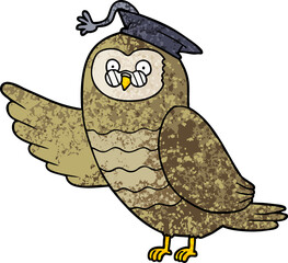 cartoon owl graduate