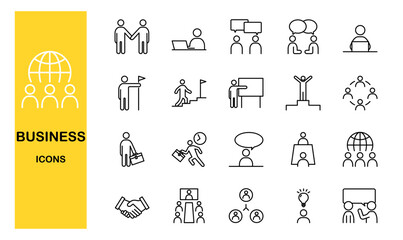 Set of simple business people icons