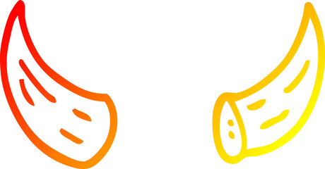 warm gradient line drawing of a cartoon of horns