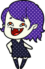 cartoon laughing vampire girl