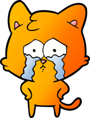 cartoon crying cat