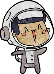 happy cartoon astronaut
