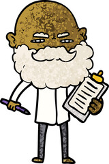 cartoon man with beard frowning