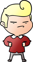 cartoon cool guy with fashion hair cut