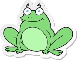 sticker of a cartoon happy frog