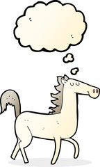 cartoon horse with thought bubble