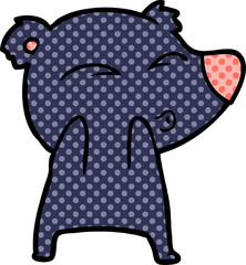 cartoon whistling bear