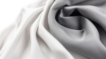 Naklejka na ściany i meble Thin cotton fabric, white and grey gradient. Generative AI illustration