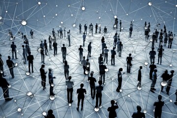 Obraz premium Social media communication link, Virtual reality, global interconnection between user, Generative Ai.
