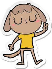 sticker of a cute cartoon dog