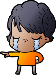 cartoon woman crying