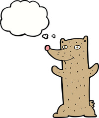 funny cartoon bear with thought bubble