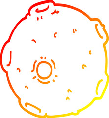 warm gradient line drawing of a cartoon moon