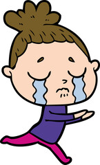 cartoon crying woman