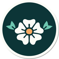 sticker of tattoo in traditional style of a flower