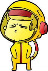 cartoon stressed astronaut