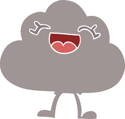 cartoon doodle happy grey cloud