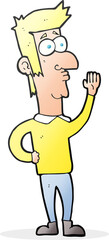 freehand drawn cartoon man waving
