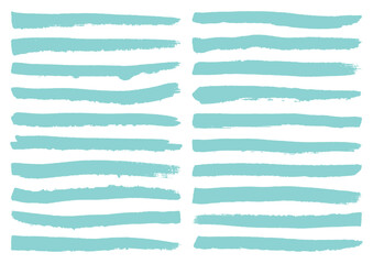 Set Zwanzig T&uuml;rkise Pinselstriche Streifen Kratzer