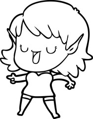 Obraz premium cartoon elf girl