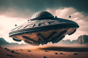 Alien Space Ship. Generative AI.
A digital painting of an alien space ship landing.
