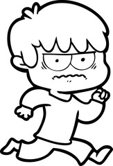 annoyed cartoon boy