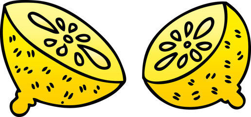 gradient shaded quirky cartoon lemon
