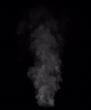 Light smoke in ruins scene, smoke scene with alpha, smoke column, atmospheric smoke plume