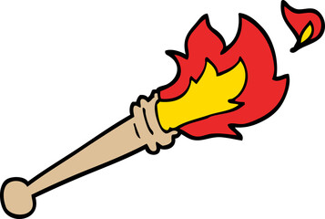 hand drawn doodle style cartoon sports torch
