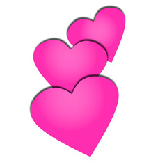 pink paper hearts icon, hearts icon, hearts element design