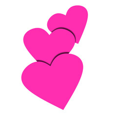 pink paper hearts icon, hearts icon, hearts element design