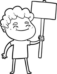 cartoon friendly man