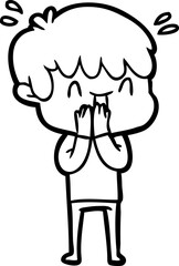 cartoon laughing boy