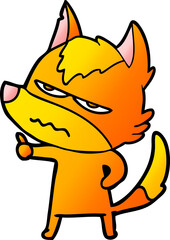 angry fox cartoon character
