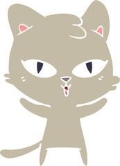 flat color style cartoon cat