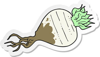 sticker of a cartoon turnip