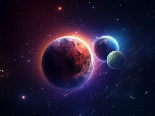 Obraz na płótnie Canvas space background with planet and galaxy 