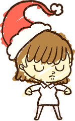 Christmas Woman Chalk Drawing