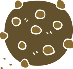 cartoon doodle chocolate chip cookie